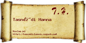 Tasnádi Hanna névjegykártya
